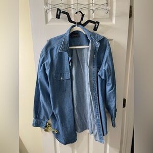 Blue Denim Casual Button Down Shirt